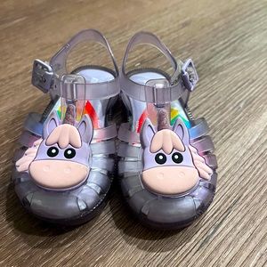 Mini Melissa unicorn sandals lightly worn size 6 US